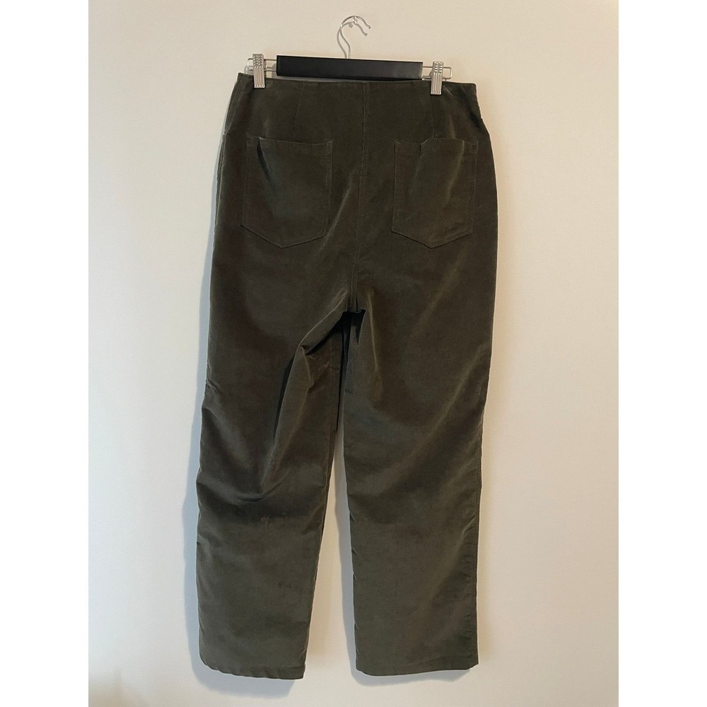 Vintage House of Harlow 1960 Olive Green High Waist Corduroy Pants Women 8 - Picture 3 of 7
